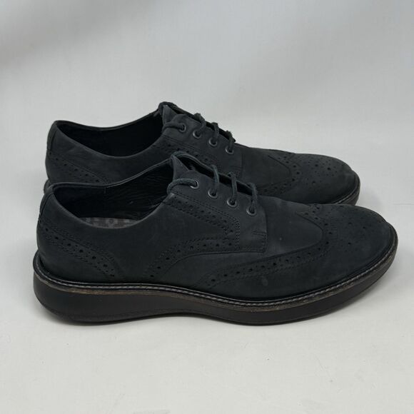 Ecco Lhasa Brogue Oxford Shoes Mens 10 EU 44 Black Leather Wingtip Casual Office main image 9